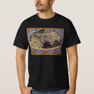 Camiseta Mapa del mundo ptolemaico antiguo, Johannes de Arn
