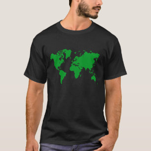 Camiseta Mapa del mundo - verde de hierba