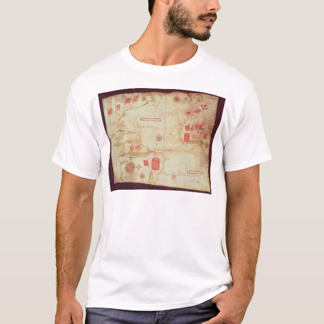 Camiseta Mapa del Océano Atlántico, c.1550 (Anverso)
