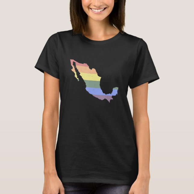 Camiseta Mapa del orgullo arco iris de México (Anverso)