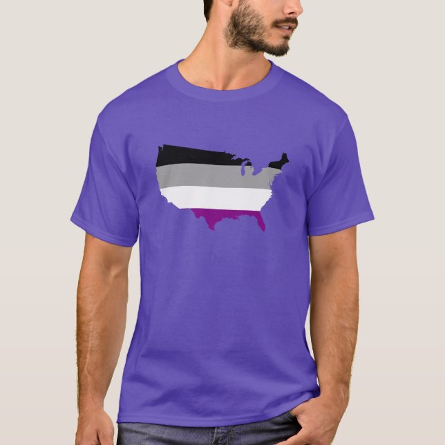 Camiseta Mapa del orgullo de la asexualidad estadounidense  (Anverso)