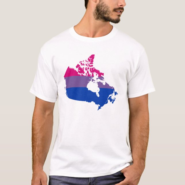 Camiseta Mapa del orgullo de la bisexualidad canadiense T-S (Anverso)