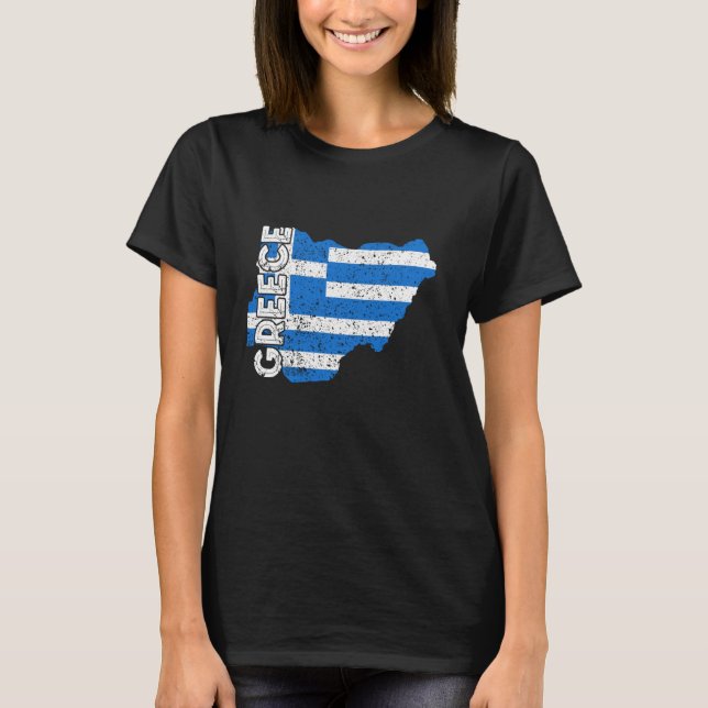 Camiseta Mapa del Orgullo Griego ayuda a griegos a gritar g (Anverso)