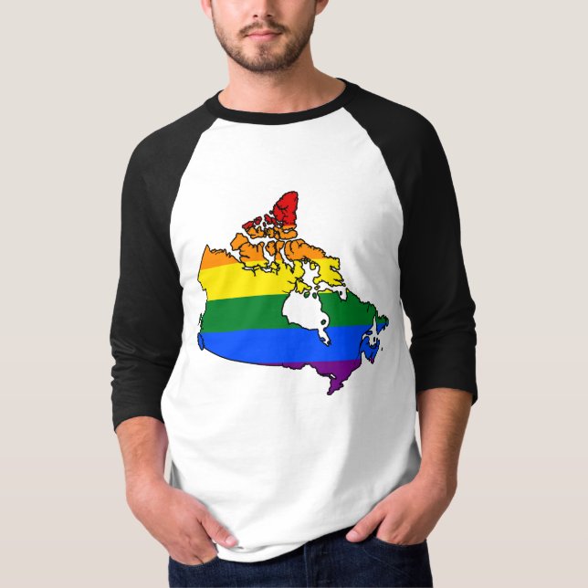 Camiseta Mapa del orgullo LGBT canadiense (Anverso)