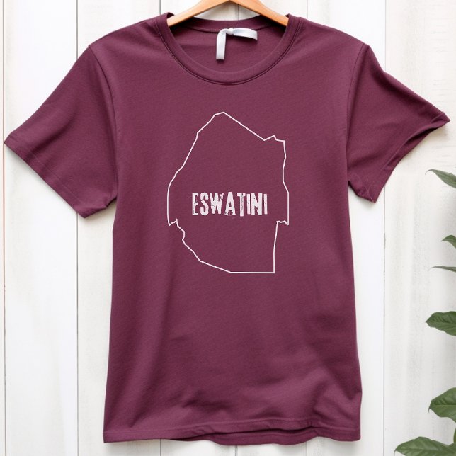 Camiseta Mapa del país de Eswatini Esbozo de la línea de Su (Subido por el creador)