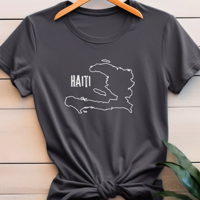Camiseta Mapa del país de Haití Frontera Esbozo de frontera (Subido por el creador)