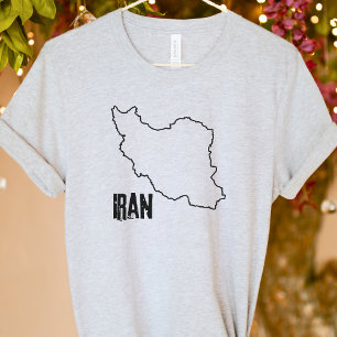 Camiseta Mapa del país de Irán Esquema de la frontera nacio