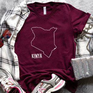 Camiseta Mapa del país de Kenia Esquema de la Frontera Naci