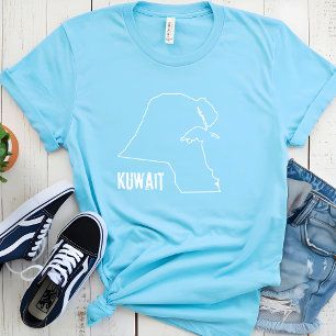 Camiseta Mapa del país de Kuwait Forma de frontera nacional