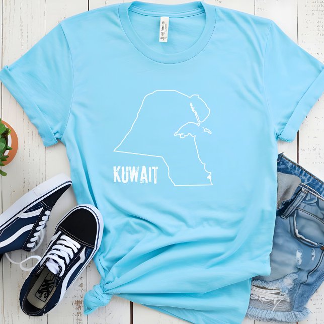 Camiseta Mapa del país de Kuwait Forma de frontera nacional (Subido por el creador)