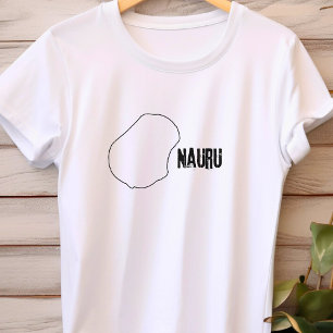Camiseta Mapa del país de Nauru Línea de contorno de fronte