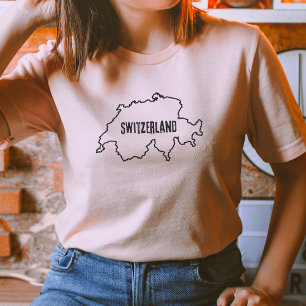 Camiseta Mapa del país de Suiza