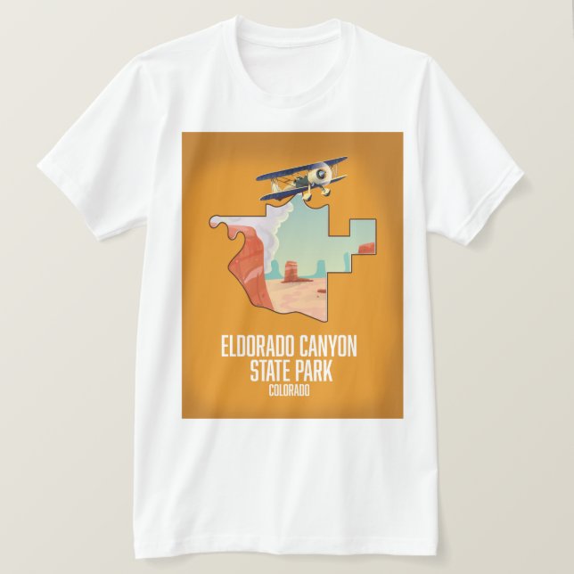 Camiseta Mapa del Parque Estatal Eldorado Canyon (Anverso del diseño)