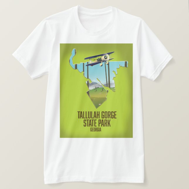Camiseta Mapa del Parque Estatal Tallulah Gorge (Anverso del diseño)