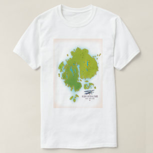 Camiseta Mapa del Parque Nacional Acadia, Maine. Mapa de vi