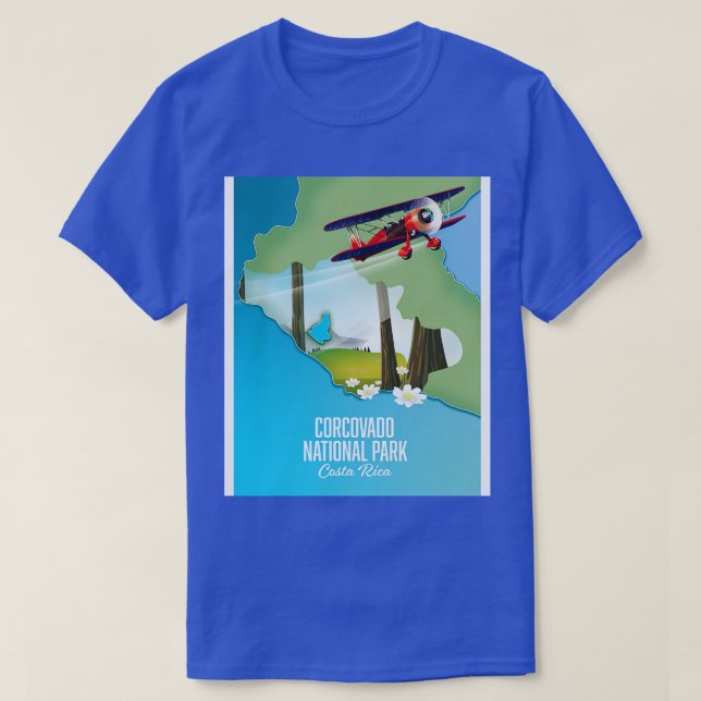 Camiseta Mapa del Parque Nacional Corcovado Costa Rica (Diseño del anverso)