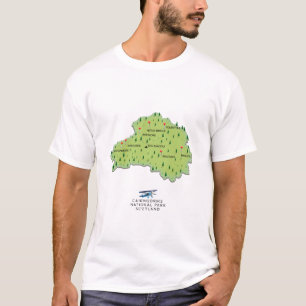 Camiseta Mapa del Parque Nacional de Cairngorms