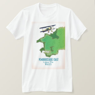 Camiseta mapa del Parque Nacional de la costa de Pembrokesh