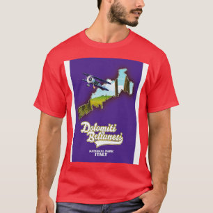 Camiseta Mapa del parque nacional Dolomiti Bellunesi