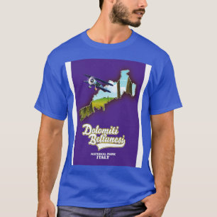 Camiseta Mapa del parque nacional Dolomiti Bellunesi