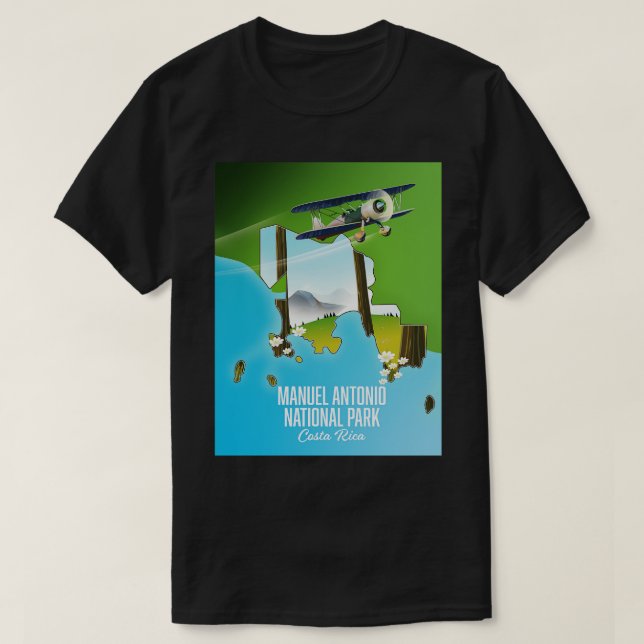 Camiseta Mapa del Parque Nacional Manuel Antonio (Diseño del anverso)