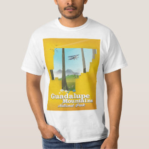 Camiseta mapa del parque nacional montañas Guadalupe, Texas