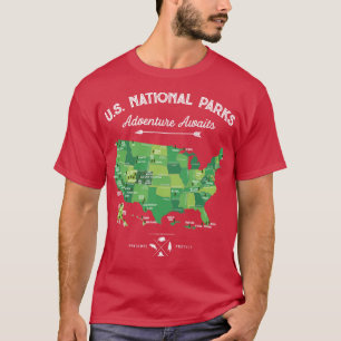 Camiseta Mapa del Parque Nacional Vintage Los 59 Parques Na