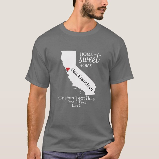 Camiseta Mapa del Personalizado de casa dulce de amor del e (Anverso)