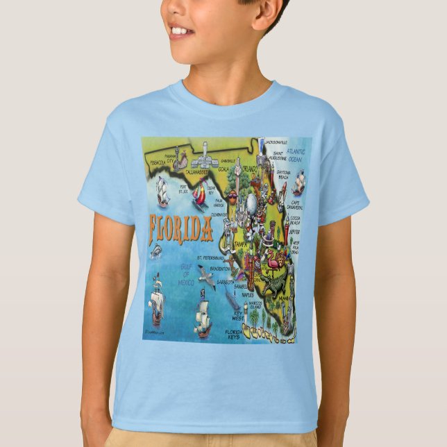Camiseta Mapa del Personalizado de Florida (Anverso)