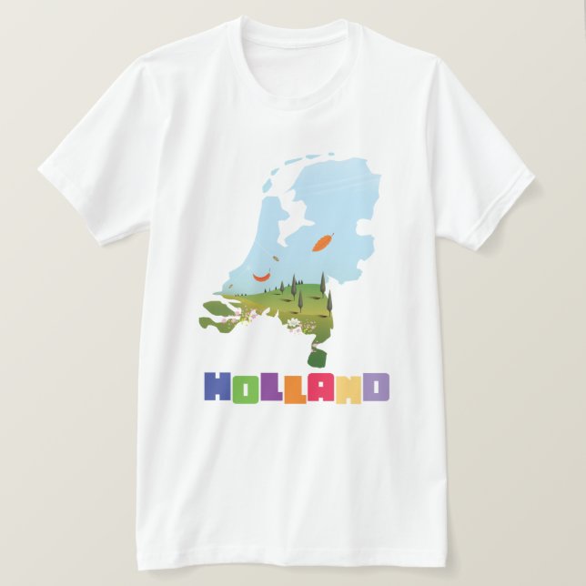 Camiseta Mapa del personalizado de Holland (Anverso del diseño)