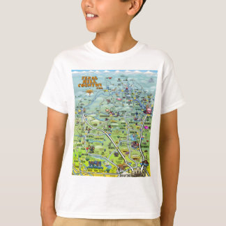 Camiseta Mapa del Personalizado del país en las colinas de
