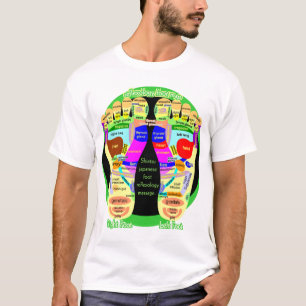 Camiseta mapa del pie del reflexology detrás: lucha Japón