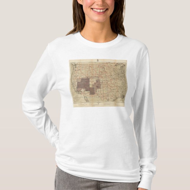 Camiseta Mapa del progreso 1876 de las encuestas sobre (Anverso)