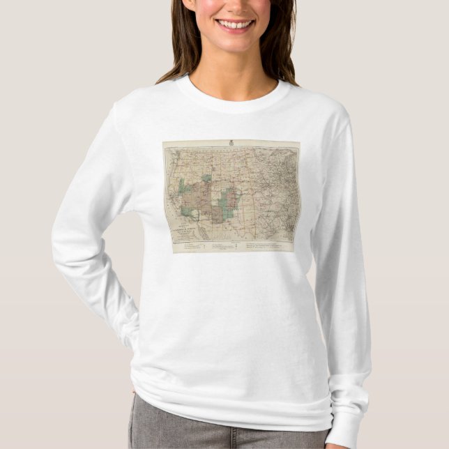 Camiseta Mapa del progreso 1878 de las encuestas sobre (Anverso)