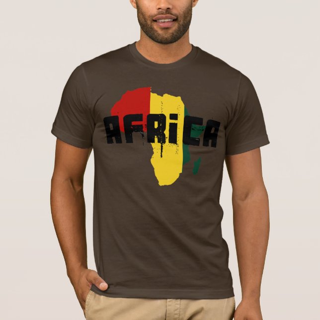 Camiseta Mapa del reggae del arte de Ragga del africano de (Anverso)