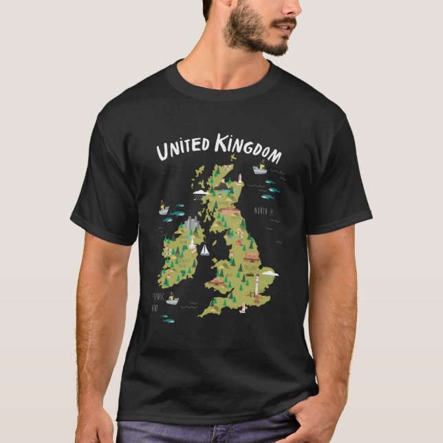Camiseta Mapa del Reino Unido (Anverso)