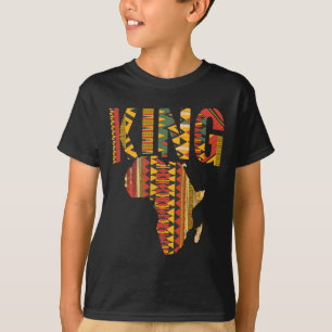 Camiseta Mapa del Rey Africano Kente Diseño Orgullo Negro M