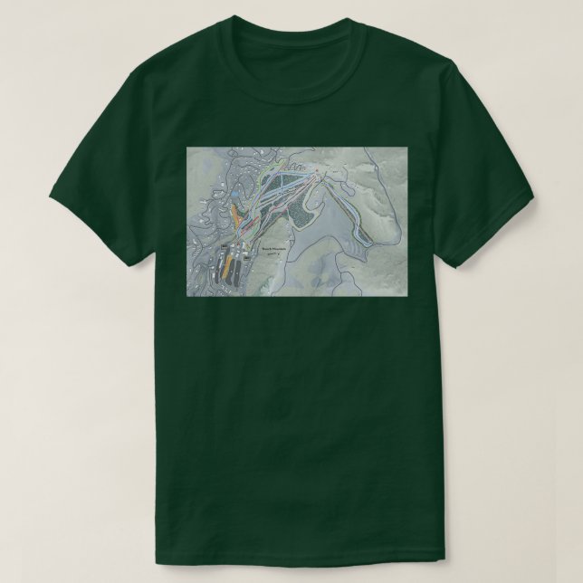 Camiseta Mapa del sendero de Beech Mountain Resort (Diseño del anverso)