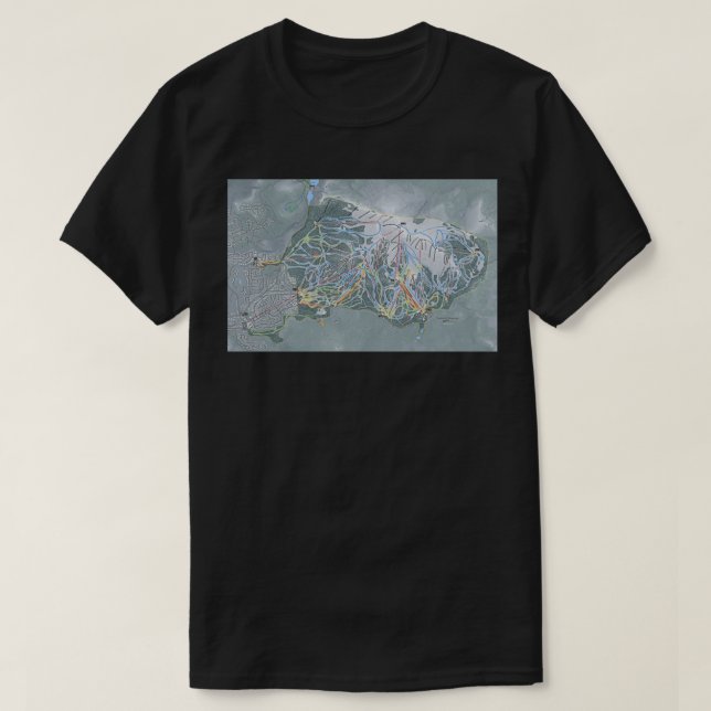 Camiseta Mapa del sendero de Mammoth Mountain Resort (Diseño del anverso)
