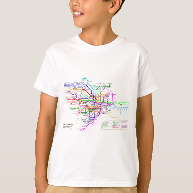 Camiseta Mapa del subterráneo de Tokio Japón (Anverso)
