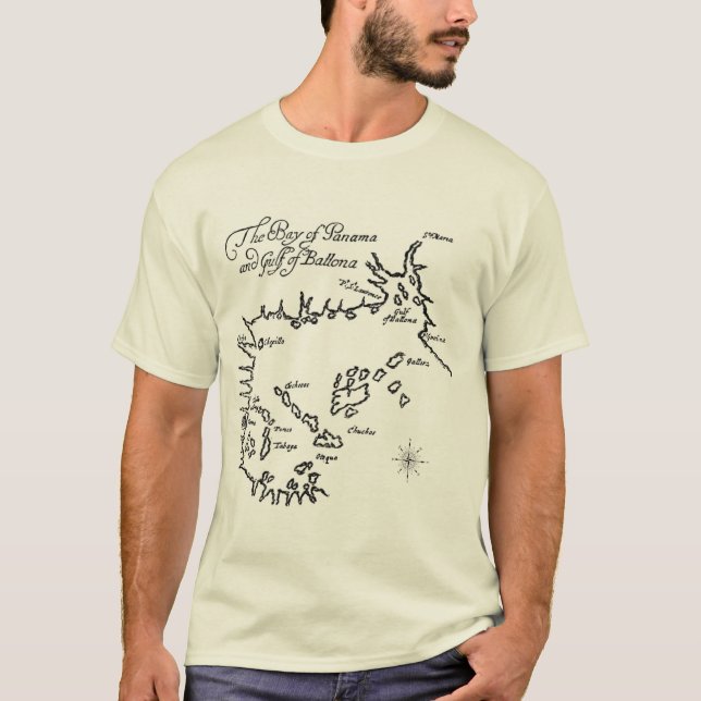 Camiseta Mapa del tesoro del pirata (2 echados a un lado) (Anverso)