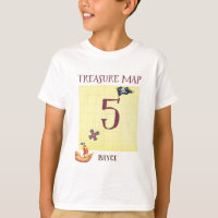 Mapa del tesoro pirata de edad de 5 años con nombr