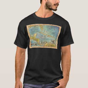Camiseta Mapa del tesoro pirata del Caribe 1660
