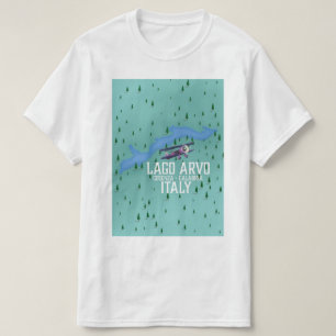 Camiseta mapa del viaje de Italia del arvo del lago