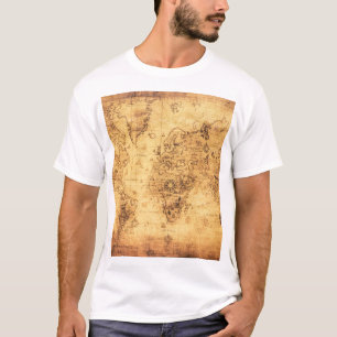 Camiseta Mapa del Viejo Mundo: Vintage del pergamino mancha