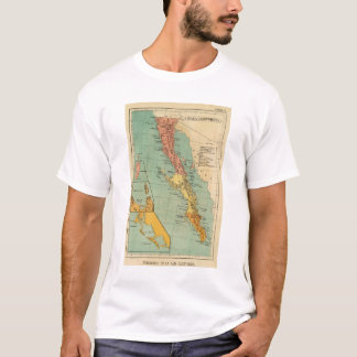 Camiseta Mapa del vintage de Baja California (1899)