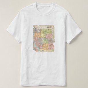 Camiseta Mapa del vintage de los Estados Occidentales