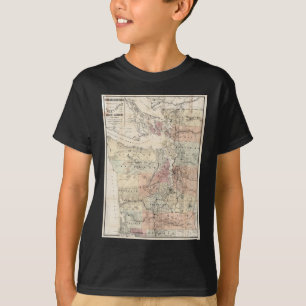 Camiseta Mapa del vintage de Puget Sound (1891)