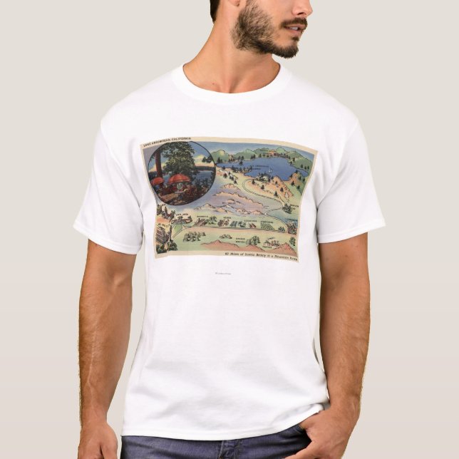 Camiseta Mapa detallado del LA al lago (Anverso)