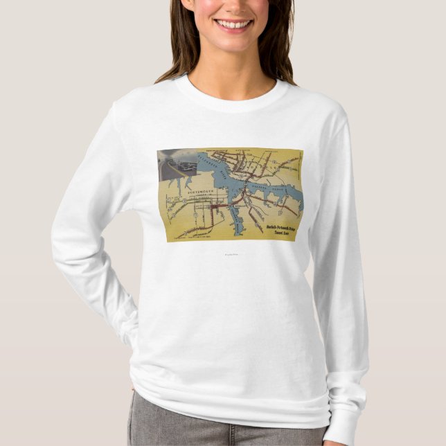 Camiseta Mapa detallado del túnel del puente de (Anverso)